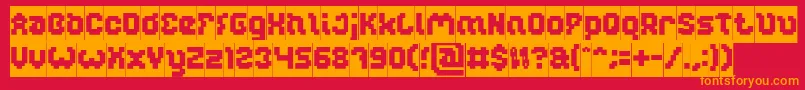 Fonte GLITCH Inverse – fontes laranjas em um fundo vermelho