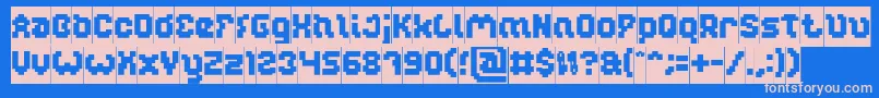 GLITCH Inverse-Schriftart – Rosa Schriften auf blauem Hintergrund