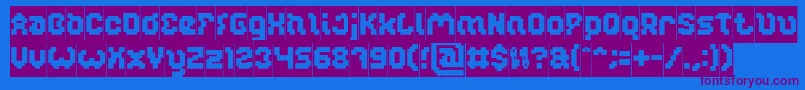 GLITCH Inverse Font – Purple Fonts on Blue Background
