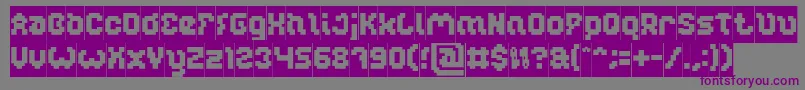 フォントGLITCH Inverse – 紫色のフォント、灰色の背景