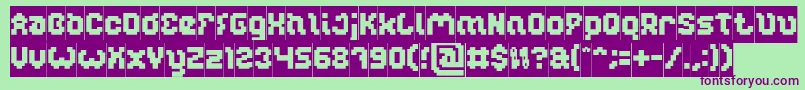 GLITCH Inverse Font – Purple Fonts on Green Background