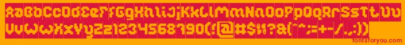 GLITCH Inverse Font – Red Fonts on Orange Background