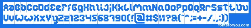 GLITCH Inverse Font – White Fonts on Blue Background