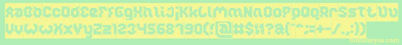 Fonte GLITCH Inverse – fontes amarelas em um fundo verde