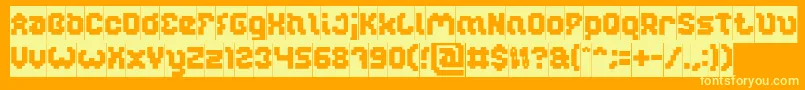 fuente GLITCH Inverse – Fuentes Amarillas Sobre Fondo Naranja
