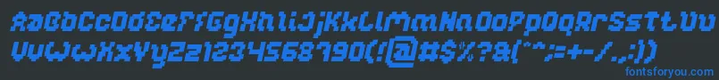 GLITCH Italic-Schriftart – Blaue Schriften auf schwarzem Hintergrund