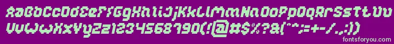 GLITCH Italic Font – Green Fonts on Purple Background