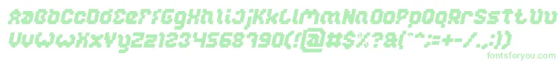 GLITCH Italic Font – Green Fonts on White Background