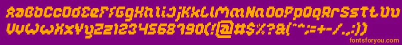 Шрифт GLITCH Italic – оранжевые шрифты на фиолетовом фоне