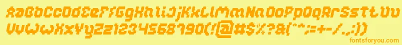 fuente GLITCH Italic – Fuentes Naranjas Sobre Fondo Amarillo