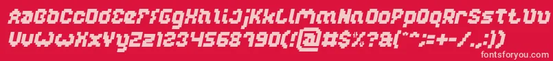 Fonte GLITCH Italic – fontes rosa em um fundo vermelho