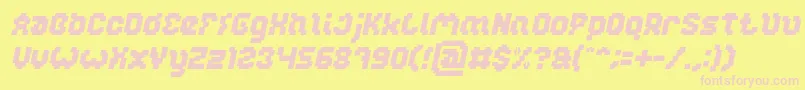 Police GLITCH Italic – polices roses sur fond jaune