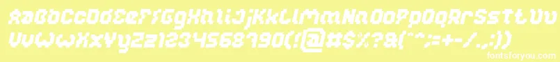 フォントGLITCH Italic – 黄色い背景に白い文字