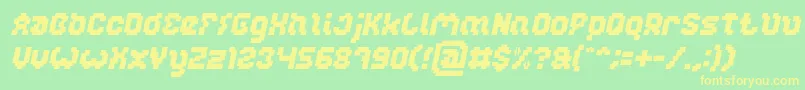 GLITCH Italic Font – Yellow Fonts on Green Background