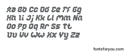 Überblick über die Schriftart GLITCH Italic