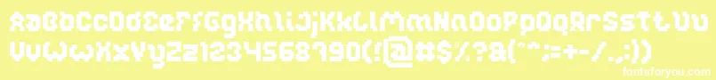 フォントGLITCH – 黄色い背景に白い文字