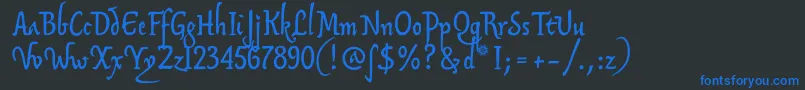 Sonoftmu Font – Blue Fonts on Black Background