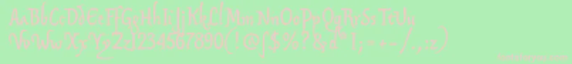 Sonoftmu Font – Pink Fonts on Green Background