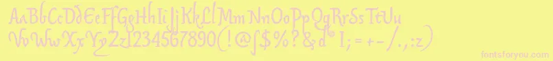 Sonoftmu-fontti – vaaleanpunaiset fontit keltaisella taustalla