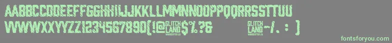 Glitchland Font – Green Fonts on Gray Background
