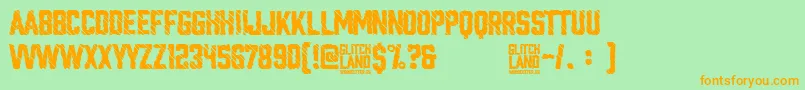 Glitchland Font – Orange Fonts on Green Background