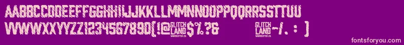 Glitchland Font – Pink Fonts on Purple Background