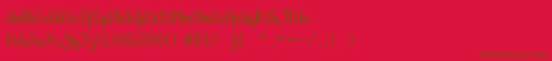 Glitter Free Font – Brown Fonts on Red Background