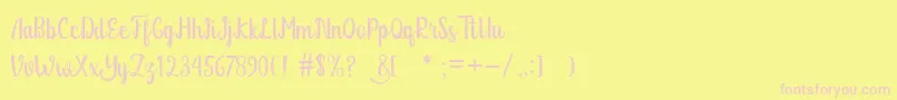 Glitter Free Font – Pink Fonts on Yellow Background
