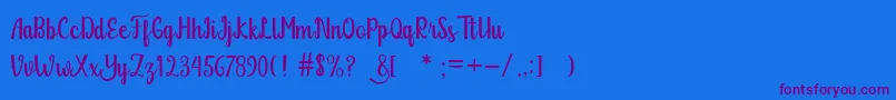 Glitter Free Font – Purple Fonts on Blue Background