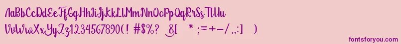 Glitter Free Font – Purple Fonts on Pink Background