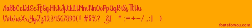 Glitter Free Font – Red Fonts on Orange Background