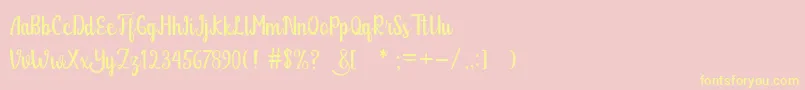 Glitter Free Font – Yellow Fonts on Pink Background