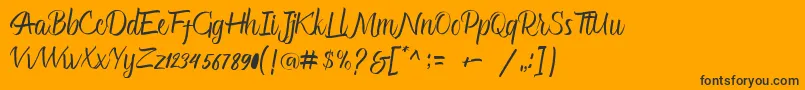 Glitter Script Font – Black Fonts on Orange Background