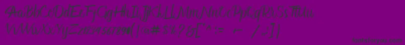 Glitter Script-Schriftart – Schwarze Schriften auf violettem Hintergrund