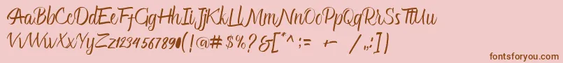 フォントGlitter Script – ピンクの背景に茶色のフォント