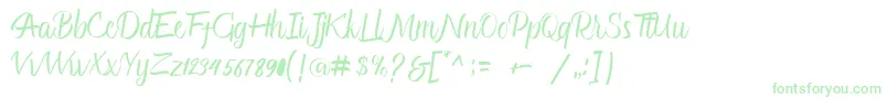 Glitter Script Font – Green Fonts on White Background
