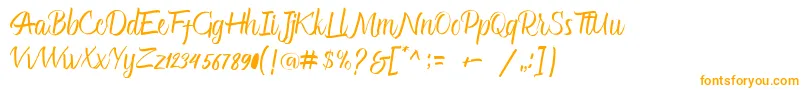 Glitter Script Font – Orange Fonts on White Background