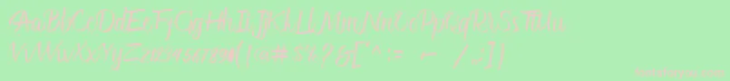 Glitter Script Font – Pink Fonts on Green Background
