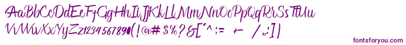 Шрифт Glitter Script – фиолетовые шрифты на белом фоне