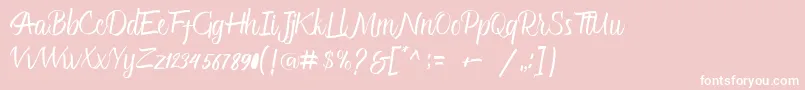 フォントGlitter Script – ピンクの背景に白い文字