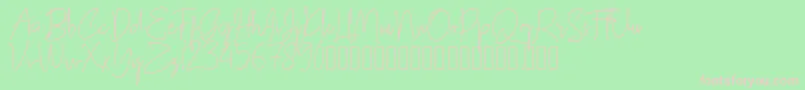 gllibfith-fontti – vaaleanpunaiset fontit vihreällä taustalla