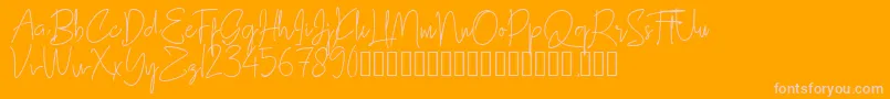 gllibfith Font – Pink Fonts on Orange Background