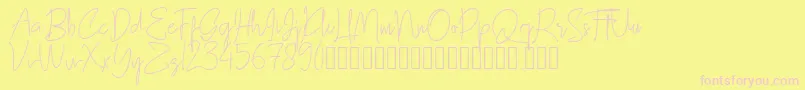 gllibfith-fontti – vaaleanpunaiset fontit keltaisella taustalla