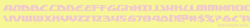 globaldynamicsbold-fontti – vaaleanpunaiset fontit keltaisella taustalla