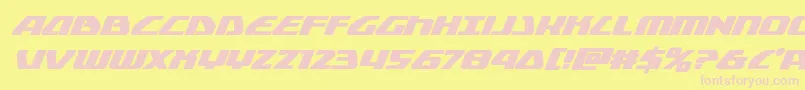 globaldynamicsboldital Font – Pink Fonts on Yellow Background