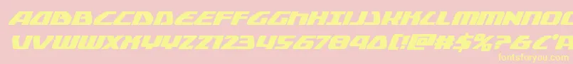 globaldynamicsboldital Font – Yellow Fonts on Pink Background