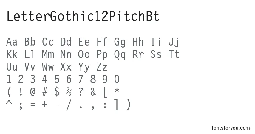 A fonte LetterGothic12PitchBt – alfabeto, números, caracteres especiais