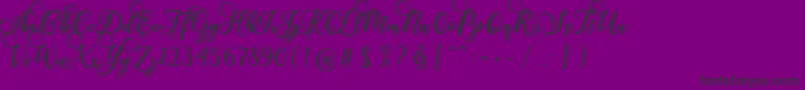 Gloretha Script-Schriftart – Schwarze Schriften auf violettem Hintergrund