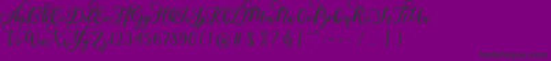 Police Gloretha Script – polices noires sur fond violet