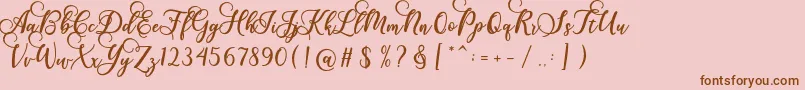 Gloretha Script Font – Brown Fonts on Pink Background